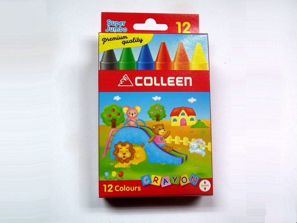 SC-12 สีเทียน Colleen ชนิดซูเปอร์จัมโบ้ 12 สี [1 กล่อง]